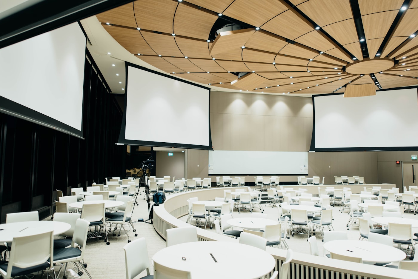Conference venue staged for an event